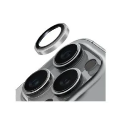 Uniq Optix Iphone 16 Pro 6.3/Pro 6.9 (2024) Stainless Steel Frame Sapphire Camera Lens Protector - Sonic Silver